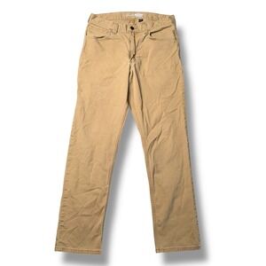 Carhartt Rugged Flex Canvas Work Pants Mens 34x34 Tan Excellent BN2517-M Relaxed